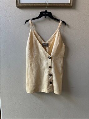 Reformation yellow linen mini dress size M